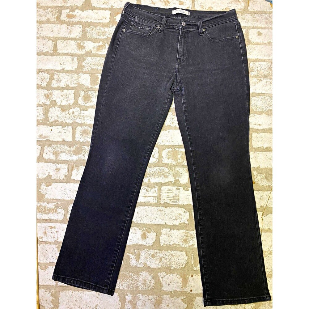 Levi's Womens 505 Straight Leg Jeans Size 10 Medium Black Dark Wash 30x28 Zip